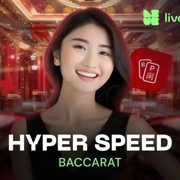Hyper Speed Baccarat online game logo by Evolution on crownjewelz.fyi