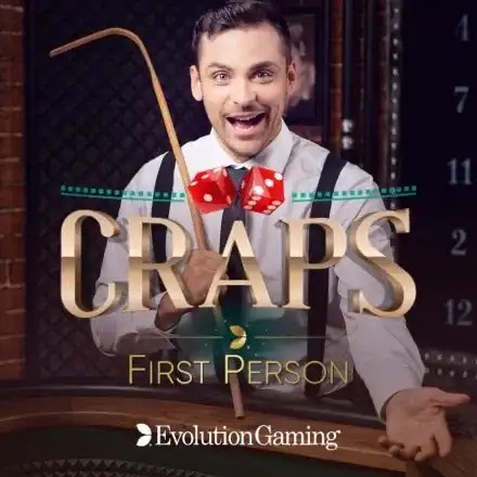 First Person Craps slot visual from Evolution available on crownjewelz.fyi