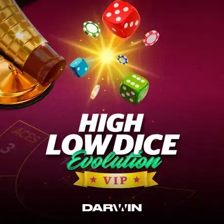 High Low Dice Evolution VIP slot icon by Darwin Gaming, available at CrownJewelz