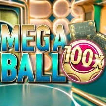 Mega Ball 100x logo – Live Dealer by Evolution at CrownJewelz
